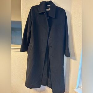 MaxMara Long Black Wool/Alpaca Pea Coat Size 10